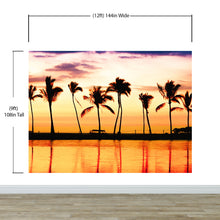 Carregar imagem no visualizador da galeria, Tropical Sunset Palm Tree Paradise Wall Mural. #6236