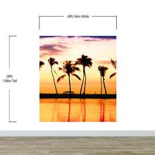 Carregar imagem no visualizador da galeria, Tropical Sunset Palm Tree Paradise Wall Mural. #6236