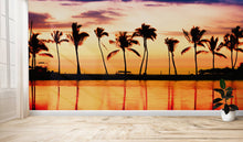 Carregar imagem no visualizador da galeria, Tropical Sunset Palm Tree Paradise Wall Mural. #6236