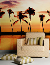 Carregar imagem no visualizador da galeria, Tropical Sunset Palm Tree Paradise Wall Mural. #6236