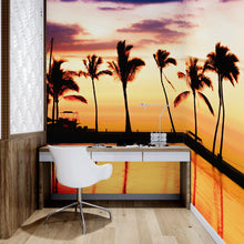 Carregar imagem no visualizador da galeria, Tropical Sunset Palm Tree Paradise Wall Mural. #6236