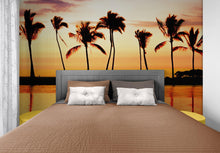 Carregar imagem no visualizador da galeria, Tropical Sunset Palm Tree Paradise Wall Mural. #6236