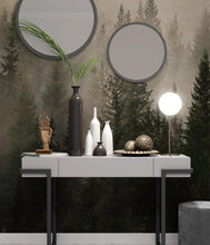 Carregar imagem no visualizador da galeria, Misty Pine Tree Forest Landscape Wallpaper. Peel and Stick Wall Mural. Self Adhesive Nursery Wall Decor. #6237