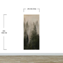 Carregar imagem no visualizador da galeria, Misty Pine Tree Forest Landscape Wallpaper. Peel and Stick Wall Mural. Self Adhesive Nursery Wall Decor. #6237