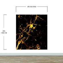 Carregar imagem no visualizador da galeria, Black and Gold Abstract Marble Stone Peel and Stick Wall Mural. #6239