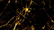 Carregar imagem no visualizador da galeria, Black and Gold Abstract Marble Stone Peel and Stick Wall Mural. #6239