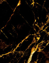 Carregar imagem no visualizador da galeria, Black and Gold Abstract Marble Stone Peel and Stick Wall Mural. #6239
