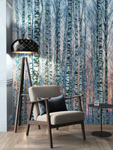 Carregar imagem no visualizador da galeria, White Birch Tree Forest Wall Mural Wallpaper. Sunset Scenery. #6246