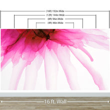 Carregar imagem no visualizador da galeria, Pink Flower Watercolor Alcohol Ink Stain Abstract Design. Peel and Stick Wall Mural. #6252
