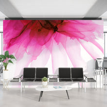 Carregar imagem no visualizador da galeria, Pink Flower Watercolor Alcohol Ink Stain Abstract Design. Peel and Stick Wall Mural. #6252