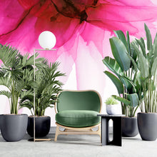 Carregar imagem no visualizador da galeria, Pink Flower Watercolor Alcohol Ink Stain Abstract Design. Peel and Stick Wall Mural. #6252