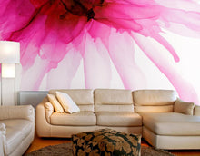 Carregar imagem no visualizador da galeria, Pink Flower Watercolor Alcohol Ink Stain Abstract Design. Peel and Stick Wall Mural. #6252