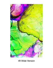 Cargar imagen en el visor de la galería, Alcohol Ink Abstract Pattern Peel and Stick Wallpaper Mural. (Lime, Green, Yellow, Purple Stained) #6257
