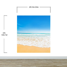 Cargar imagen en el visor de la galería, Bright Afternoon Blue Skies Ocean Beach Wave Wall Mural. #6272