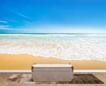 Cargar imagen en el visor de la galería, Bright Afternoon Blue Skies Ocean Beach Wave Wall Mural. #6272