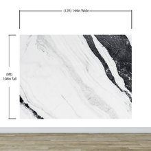 Carregar imagem no visualizador da galeria, Black and White Marble Stone Granite Slate Wall Mural. Peel and Stick. #6273