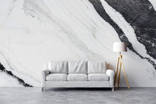 Carregar imagem no visualizador da galeria, Black and White Marble Stone Granite Slate Wall Mural. Peel and Stick. #6273