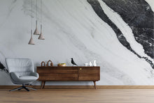 Carregar imagem no visualizador da galeria, Black and White Marble Stone Granite Slate Wall Mural. Peel and Stick. #6273