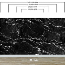 Carregar imagem no visualizador da galeria, Black Marble Stone Granite Slate Peel and Stick Wallpaper | Removable Wall Mural #6274