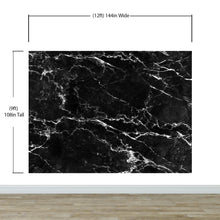 Carregar imagem no visualizador da galeria, Black Marble Stone Granite Slate Peel and Stick Wallpaper | Removable Wall Mural #6274