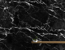 Carregar imagem no visualizador da galeria, Black Marble Stone Granite Slate Peel and Stick Wallpaper | Removable Wall Mural #6274