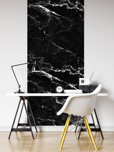Carregar imagem no visualizador da galeria, Black Marble Stone Granite Slate Peel and Stick Wallpaper | Removable Wall Mural #6274
