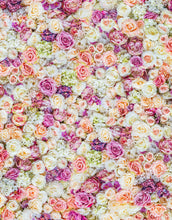 Carregar imagem no visualizador da galeria, Peonies Flower Pattern Peel and Stick Wall Mural. Wedding Background. #6277