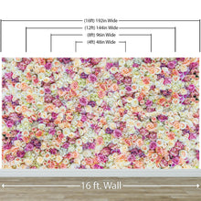 Carregar imagem no visualizador da galeria, Peonies Flower Pattern Peel and Stick Wall Mural. Wedding Background. #6277