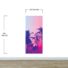 Carregar imagem no visualizador da galeria, Miami Tropical Palm Tree Vice Color Wall Mural. Bright Miami Vice Blue and Fuchsia Colors. #6281
