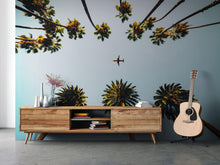 Carregar imagem no visualizador da galeria, Southern California Palm Trees and Airplane Wallpaper Mural. #6283