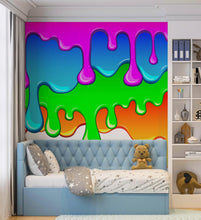 Load image into Gallery viewer, Bright Color Dripping Ink Splatter Wall Mural. #6285