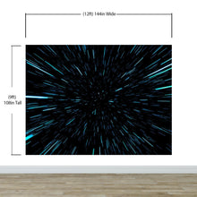 Carregar imagem no visualizador da galeria, Lightspeed Through Hyperspace Wall Mural. Peel and Sticker Wallpaper. #6286