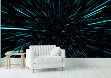Carregar imagem no visualizador da galeria, Lightspeed Through Hyperspace Wall Mural. Peel and Sticker Wallpaper. #6286