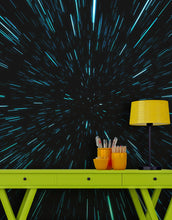 Carregar imagem no visualizador da galeria, Lightspeed Through Hyperspace Wall Mural. Peel and Sticker Wallpaper. #6286