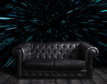 Carregar imagem no visualizador da galeria, Lightspeed Through Hyperspace Wall Mural. Peel and Sticker Wallpaper. #6286