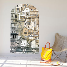 Load image into Gallery viewer, Arch Doorway Wall Decal. European Charming Small Village Town Arch Peel and Stick Wall Decal. Removable Graphic. #6293