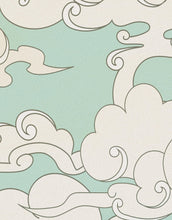 Carregar imagem no visualizador da galeria, Japanese Traditional Curly Cloud in Sky Abstract Illustration Asian Decor Wall Mural. Peel and Stick Wallpaper. #6297