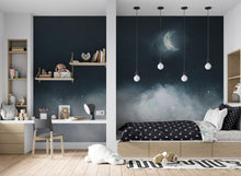 Carregar imagem no visualizador da galeria, Crescent Moon Shining Over Misty Clouds Wall Mural. Peel and Stick Wallpaper. #6301