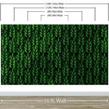 Carregar imagem no visualizador da galeria, Leaves and Vines Farmland Theme Wall Mural. Green Crops Illustration Background. #6305