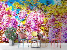 Carregar imagem no visualizador da galeria, Colorful Purple Wisteria Flower Wall Mural. Peel and Stick Wallpaper. #6307