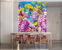 Carregar imagem no visualizador da galeria, Colorful Purple Wisteria Flower Wall Mural. Peel and Stick Wallpaper. #6307