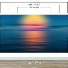 Load image into Gallery viewer, Sunset over the Ocean Horizon Wall Mural. Peel and Stick Wallpaper. #6308