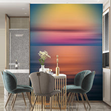 Load image into Gallery viewer, Sunset over the Ocean Horizon Wall Mural. Peel and Stick Wallpaper. #6308
