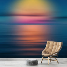 Load image into Gallery viewer, Sunset over the Ocean Horizon Wall Mural. Peel and Stick Wallpaper. #6308