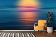 Load image into Gallery viewer, Sunset over the Ocean Horizon Wall Mural. Peel and Stick Wallpaper. #6308