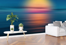 Load image into Gallery viewer, Sunset over the Ocean Horizon Wall Mural. Peel and Stick Wallpaper. #6308