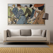Load image into Gallery viewer, Vintage Hamers Rijwielen Bicycle Artwork Wall Mural. By Johann Georg Can Caspel. Peel and Stick Wallpaper. #6310