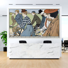 Load image into Gallery viewer, Vintage Hamers Rijwielen Bicycle Artwork Wall Mural. By Johann Georg Can Caspel. Peel and Stick Wallpaper. #6310