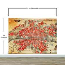 Carregar imagem no visualizador da galeria, Vintage Map of Paris Wall Mural. Plattegrond van Parijs (ca. 1721–1774) by Guillaume Delisle. #6312