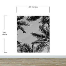 Carregar imagem no visualizador da galeria, Black and White Tropical Palm Tree Mural. Vintage Summer Vibe. #6315